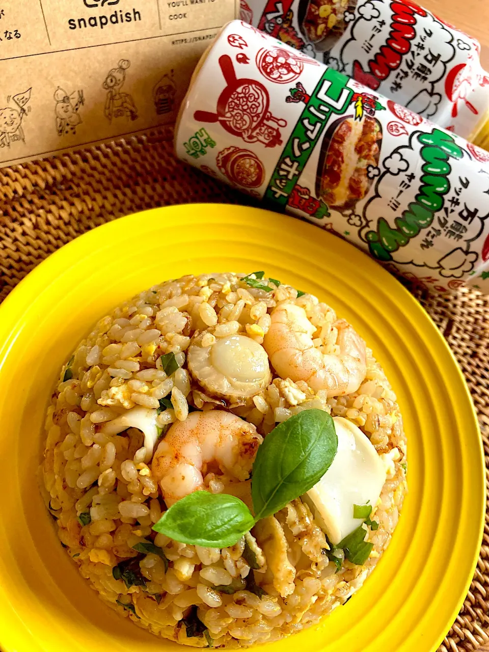 yummyコリアンホットでシーフードバジルチャーハン😋🍚💕✨|アイさん