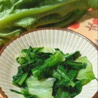 油麦菜の塩炒め