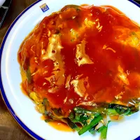 ニラ卵オムレツの甘酢餡かけ|DKさん