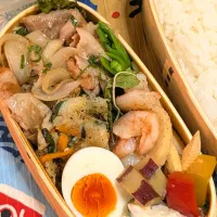 本日のお弁当〜タモさんの生姜焼き弁当
