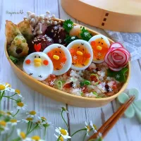 🌱🐔🐥🌱
タコ飯とピヨピヨ卵弁当