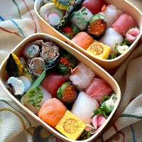 ふたりのお弁当 ~キューブ手毬寿司|とんちんさん