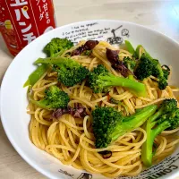 ホタルイカの沖漬けでペペロンチーノ