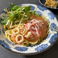 トマトとイカの冷製パスタ|ちぐあささん