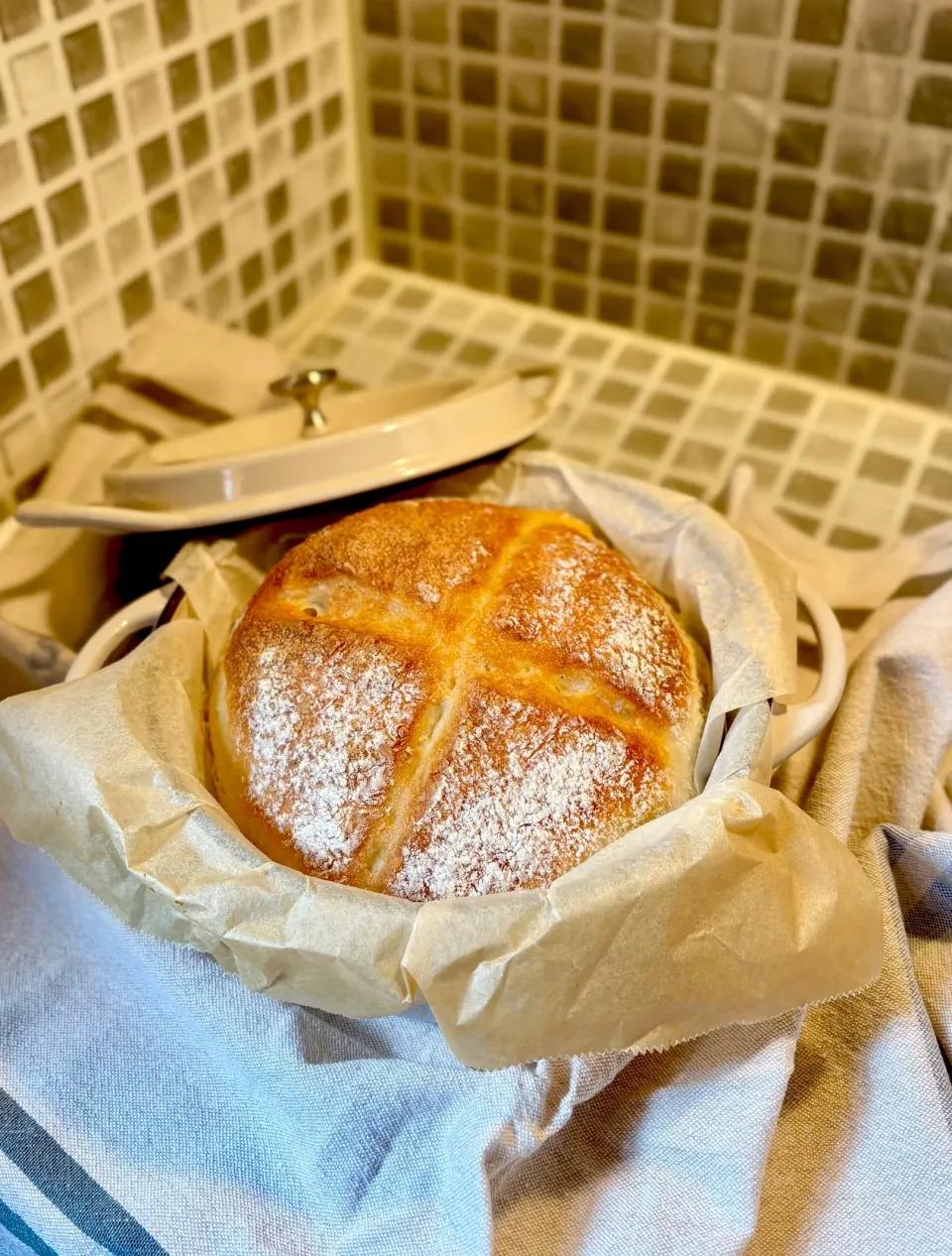 鍋で高加水パン|白のパンダさん