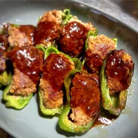 今夜は、肉汁たっぷり(^^) ピーマンの肉詰め祭りでした😋🎵👍|ギムレットさん
