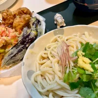 ぶっかけうどん　そら豆天　茄子天　鳥天で|Takeshi  Nagakiさん