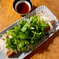 パクチー山盛り タイ風厚揚げグリル|ふうりんさん