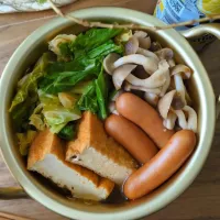 厚揚げとｳｨﾝﾅｰのﾁｹﾞ