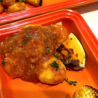 かぼちゃのニョッキ　マグロラグー(ズワイガニ缶入り)| pranzoさん