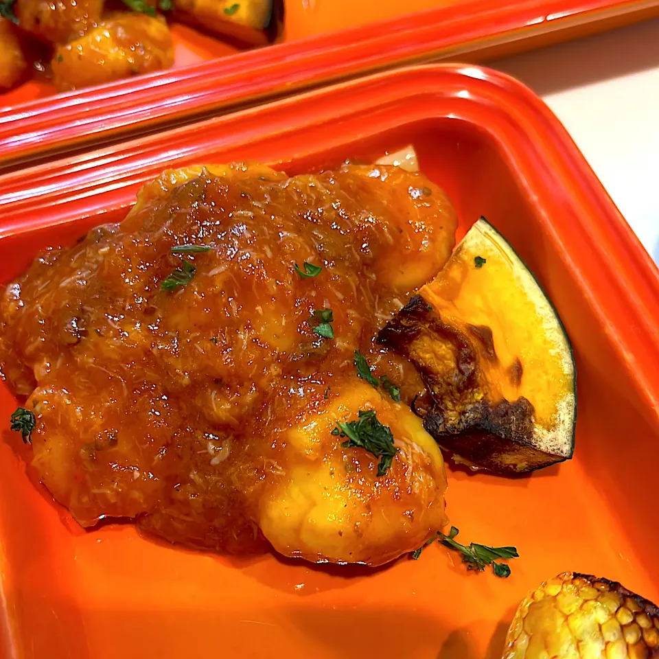 かぼちゃのニョッキ　マグロラグー(ズワイガニ缶入り)|pranzoさん