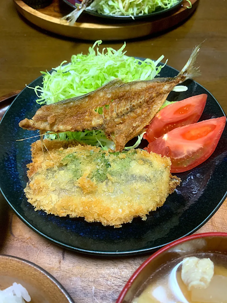 アジフライと骨せんべい|satoeさん