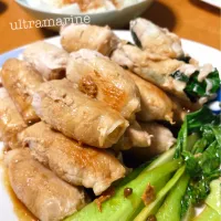 ＊我が家の定番♪肉巻き3種とチンゲン菜＊|ultramarineさん