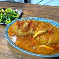 トマト煮込みハンバーグ|独身男性の圧力鍋節約調理さん