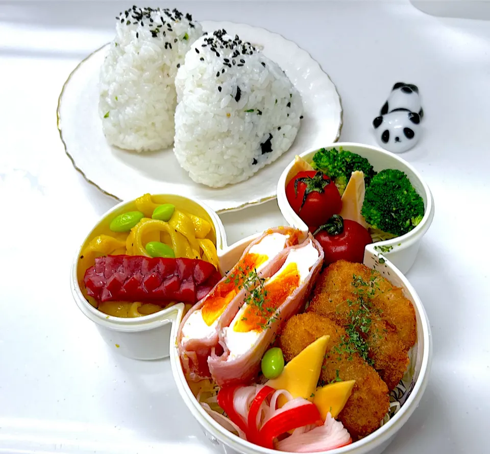 今日の弟のお弁当🍙🍱です|パンダ🐼🐼パンダさん