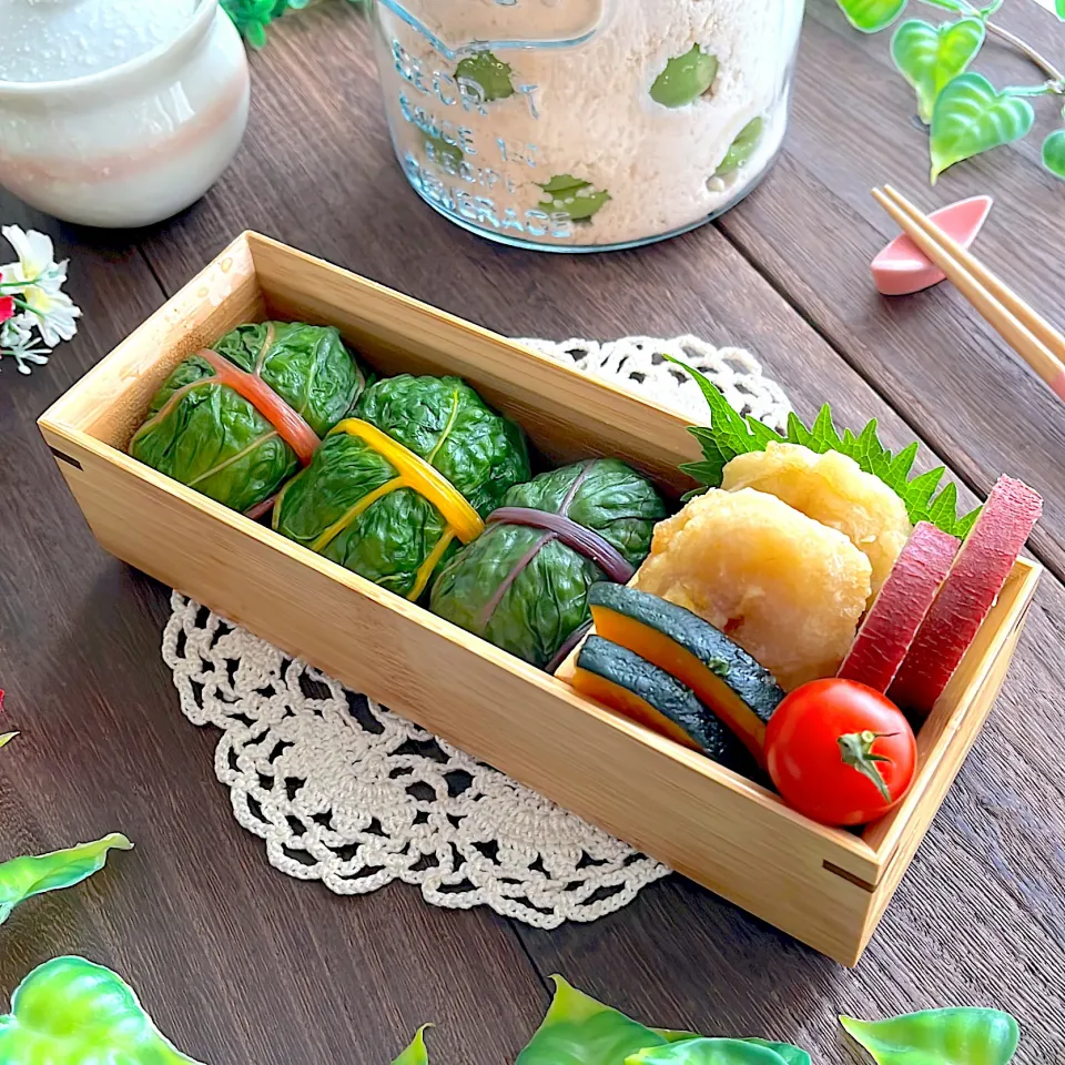 スイスチャードおにぎり弁当|@panna_cotta.703さん