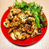 鶏胸肉のごま甘酢あえ|もっさんさん