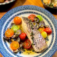 鬼百合さんの料理 真鯛のアクアパッツァ🐟