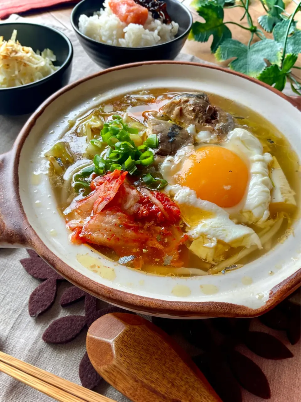 鯖缶&キムチno味噌汁|スイーツポテトさん