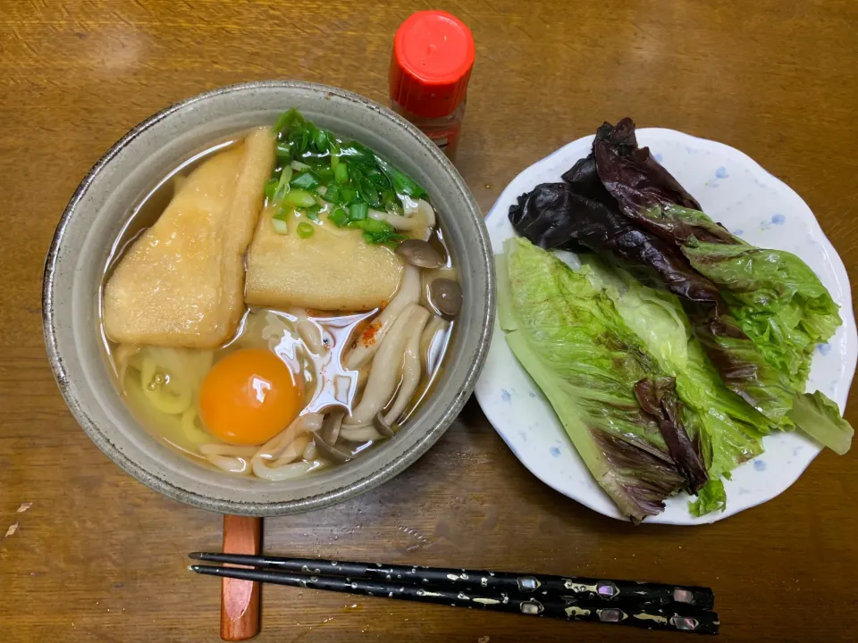 昼食　月見キツネうどん|ATさん