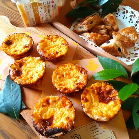 「プラス糀 生みそ 糀美人なめらか」を使ってみたSnapdishの料理・レシピ写真:お味噌入りエッグタルト🐣