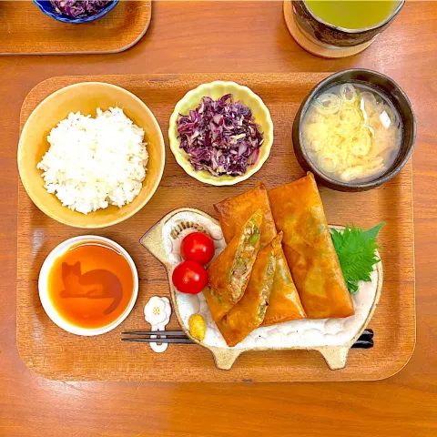 「国産素材信州こうじみそ」を使ってみたSnapdishの料理・レシピ写真:基本の春巻きのおぼんごはん