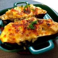 茄子の豆乳味噌グラタン