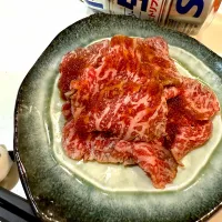 ひろりんさんの料理 想い出を紡ぐお祝い隊!SnapDish14周年おめでとう㊗️牛肉たたき🐮|ゆかりさん