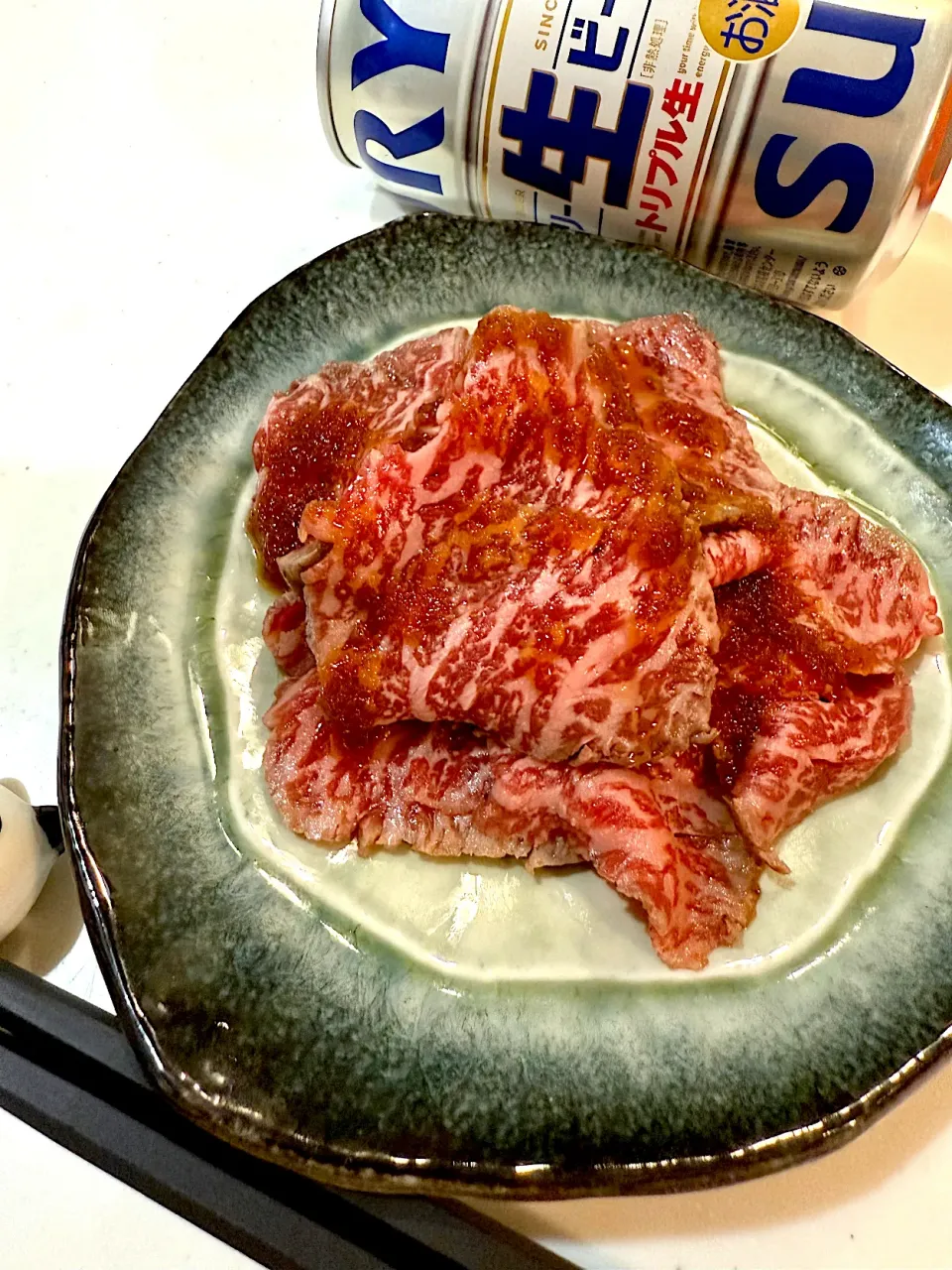 ひろりんさんの料理 想い出を紡ぐお祝い隊!SnapDish14周年おめでとう㊗️牛肉たたき🐮|ゆかりさん