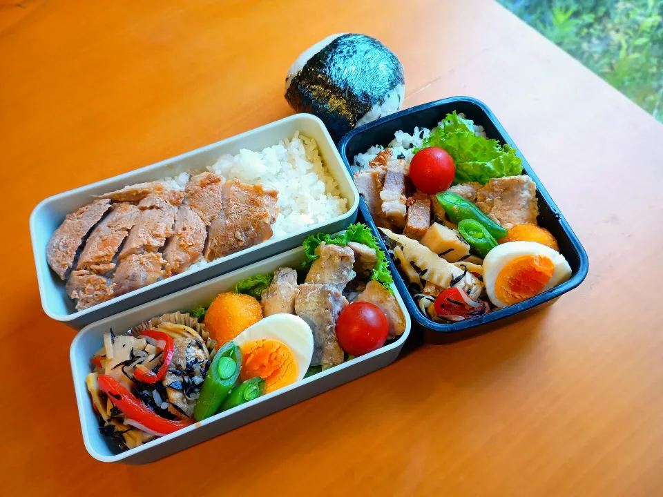 次男・私弁当&おにぎり|tamagomagomagoさん