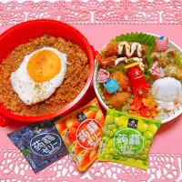 タコミートライス？ドライカレーお弁当🍱|miyurumoさん