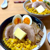 今晩は味噌バターコーンラーメン|こどもおやじさん