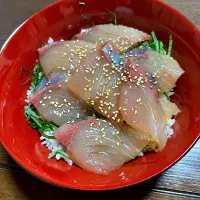 半額のヒラマサ^_^漬け丼に|きよっさんさん