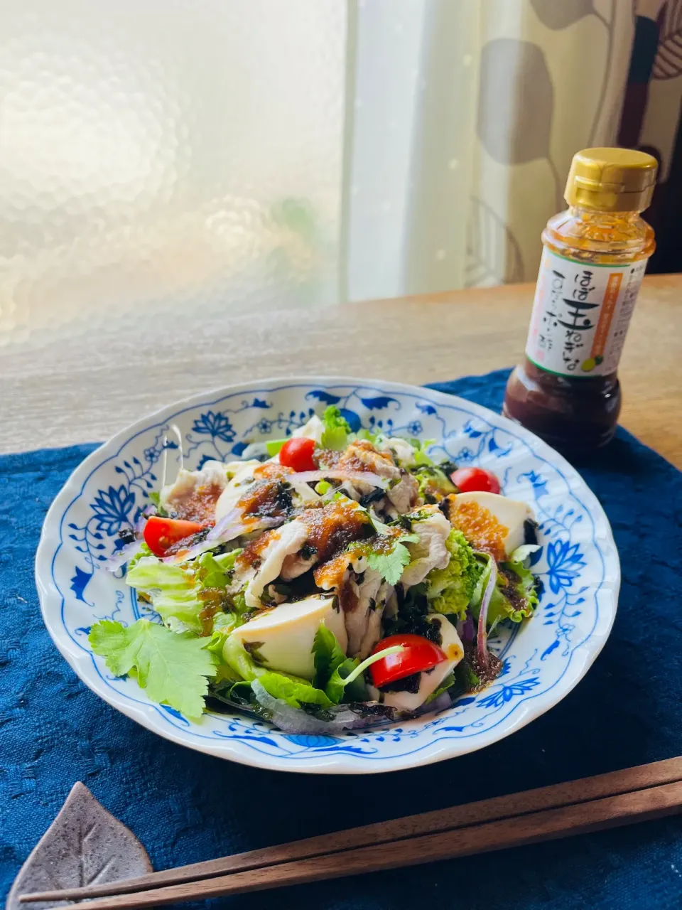 ほぼ玉ねぎなすだちポン酢で豚しゃぶサラダ🥗|さとみこさん