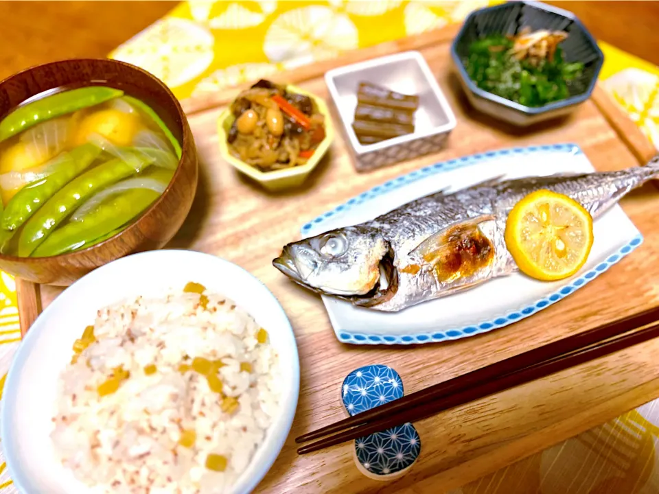 ふきごはんと焼き魚|きいろさん