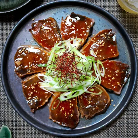 「ユウキ食品その他の商品」を使ってみたSnapdishの料理・レシピ写真:カツオのタタキ　コチュジャン味