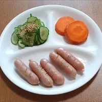 きゅうりの酢の物、にんじん、レモンバジルウインナー|ナナさん