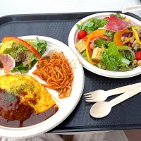 日本科学未来館　豆のサラダとオムライス|べねねまるさん