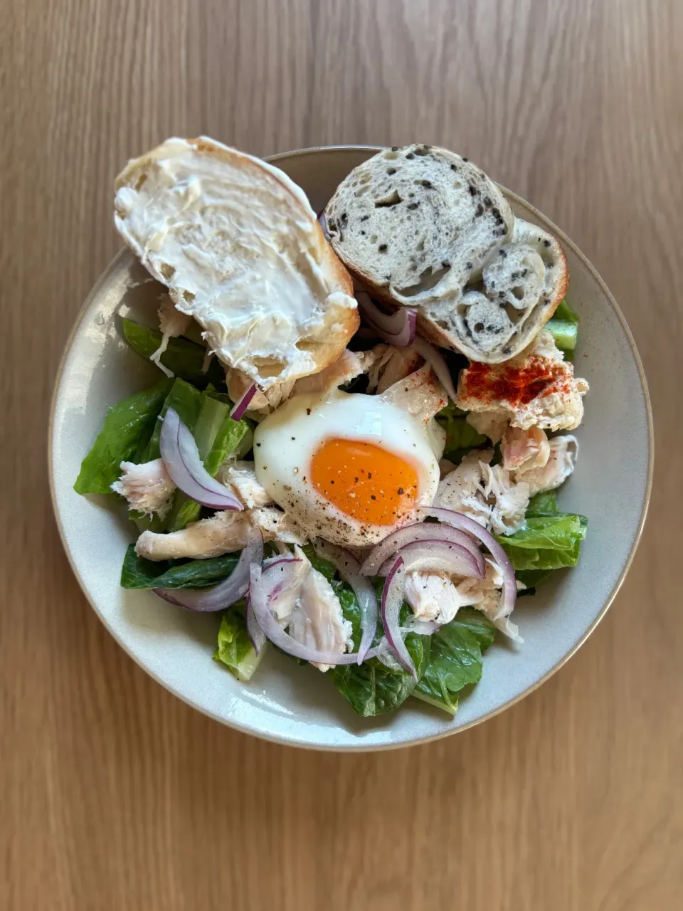 手作りベーグルとサラダのランチ|mauさん