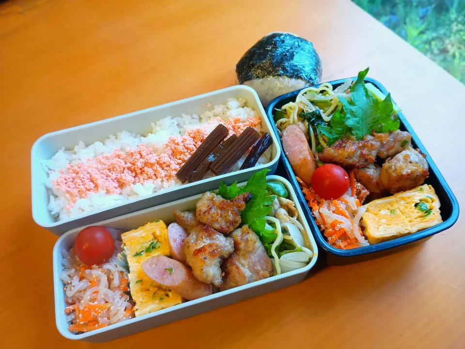 次男・私弁当&おにぎり|tamagomagomagoさん