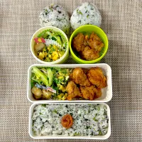 チキボーン風唐揚げ弁当。娘弁当。