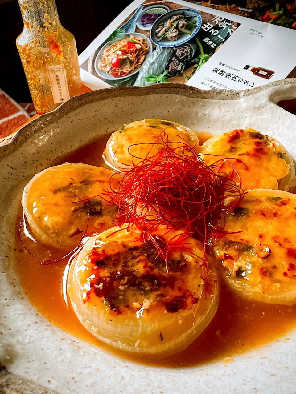 🧅新たまの肉詰めあんかけ🧅|にゃんぺこさん