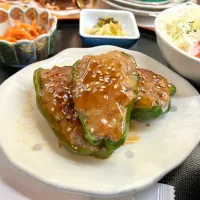 平日ランチ【ピーマンの肉詰め】|喫茶店TOPさん