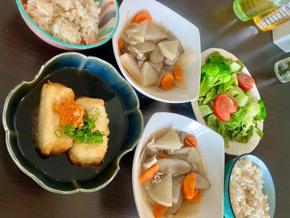 揚げ出し豆腐、豚肉と根菜のお汁、他|tatsuponさん