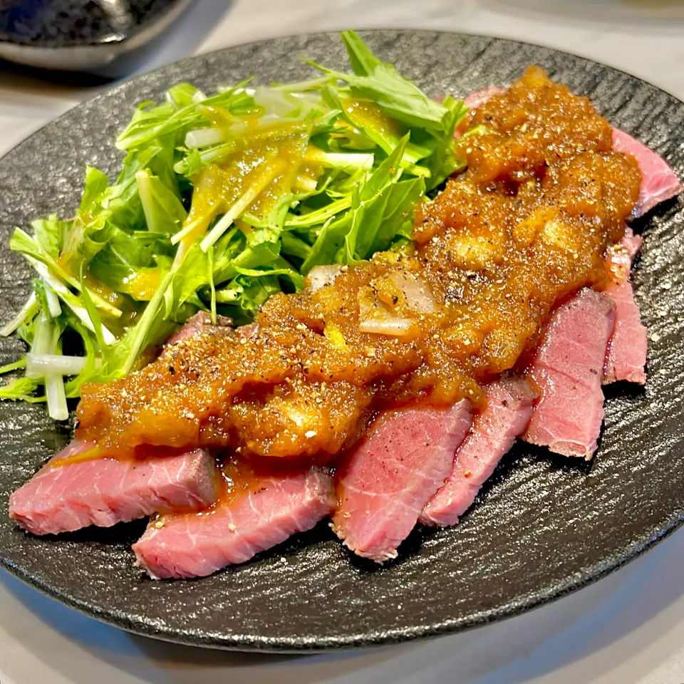 ローストビーフ シャリアピンソース|ぎんさん