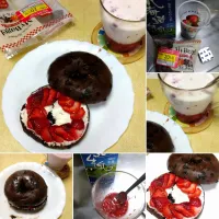 いちごクリームチーズチョコベーグル|うたかた。さん