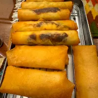 海老春巻、山芋カマンベールスナップエンドウ赤味噌春巻|ゆうさん