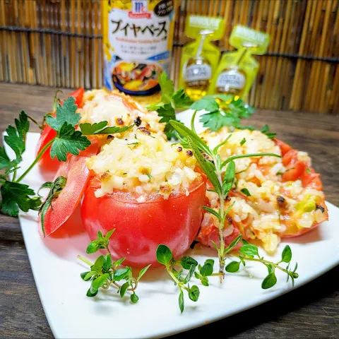 「ＭＣ　ブイヤベースの素」を使ってみたSnapdishの料理・レシピ写真:🌏『世界の食卓探検隊』🇮🇹イタリア料理
【🇮🇹トマトとお米のリピエノ】