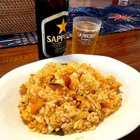 休日の楽しみ　朝から🍺&モーニングキムチ炒飯|BUBUさん