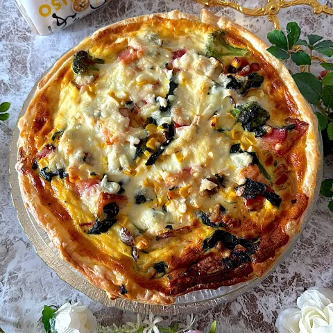 「料亭の味 フリーズドライつぶみそ ボトル」を使ってみたSnapdishの料理・レシピ写真:隠し味はつぶみそ！キッシュ✨